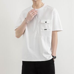 25169-特P40 夏季休闲时尚T恤男短袖打底衫个性拼接撞色短袖t恤男图片