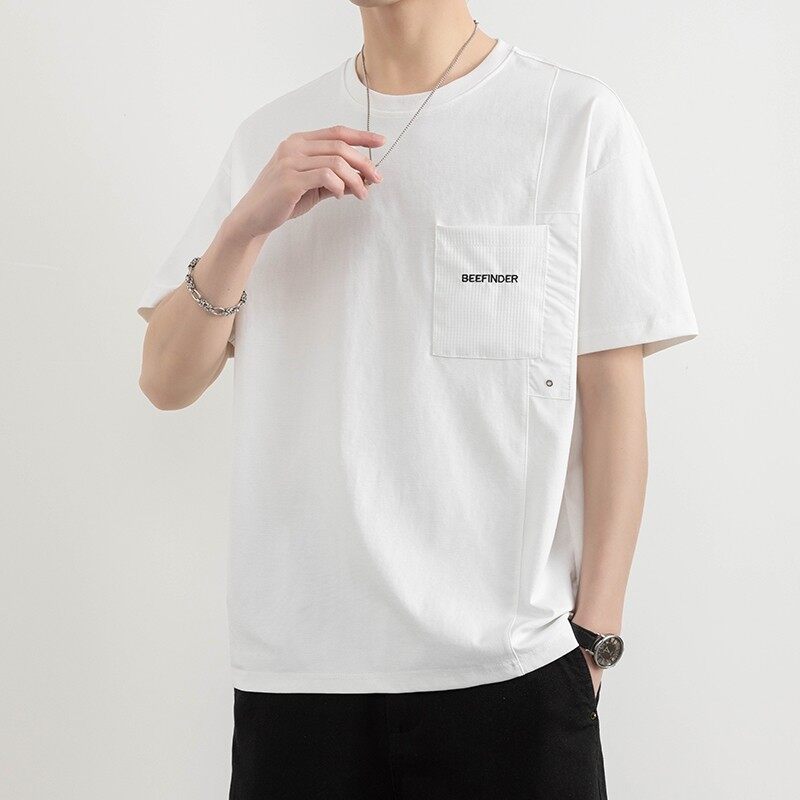 25172-特P40夏季休闲时尚T恤男短袖打底衫个性拼接撞色短袖t恤男，男装T恤，电商D310（原电商305）