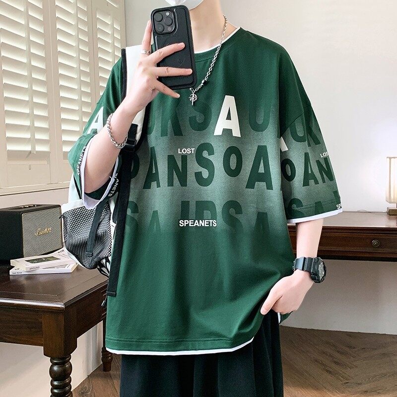 25158-特P40夏季休闲时尚T恤男短袖打底衫青少年潮牌印花T恤,男装T恤,电商D310（原电商305）