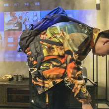油画文艺复兴教练服男欧美潮牌满印夹克外套男潮ins 2019秋季 新款