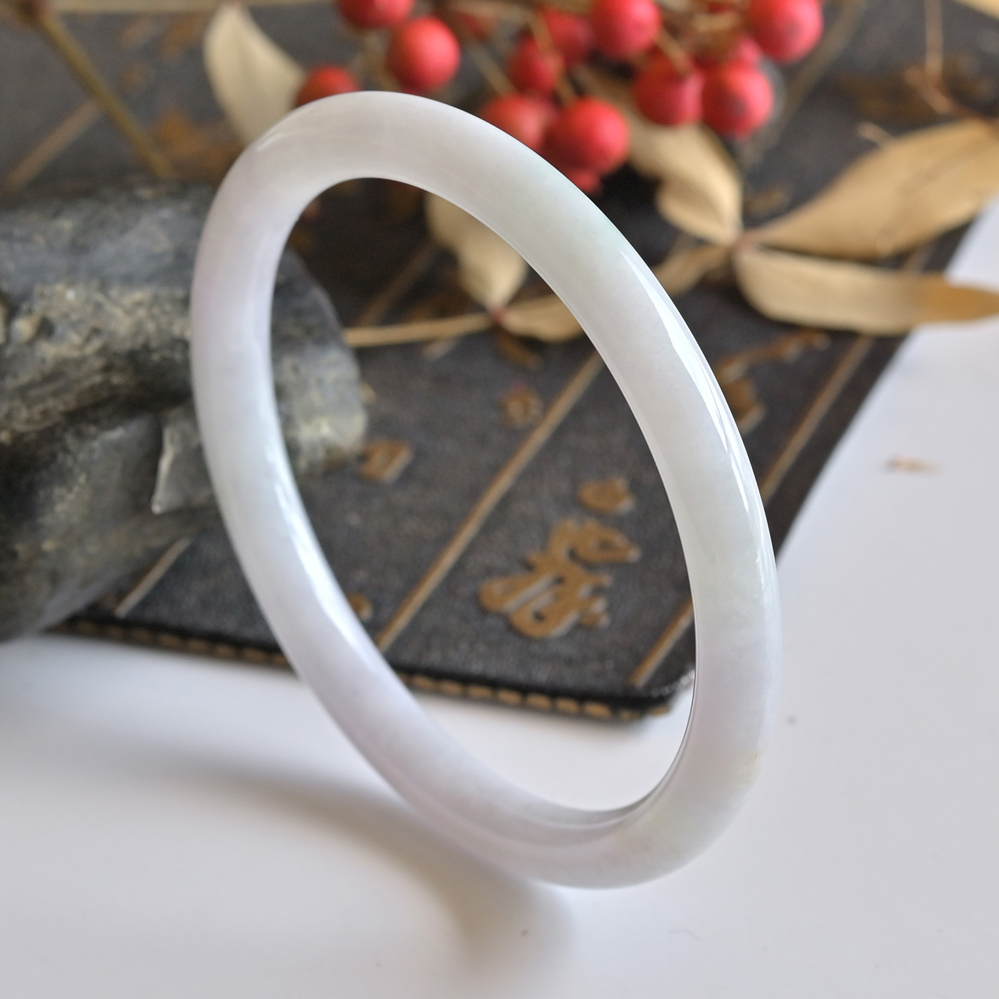 清仓天然A货翡翠手镯冰糯种浅色玉镯子少女款58缅甸玉手镯叮当镯