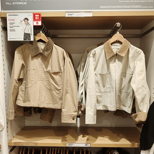 女装 春秋款短款宽松休闲外套巴恩风翻领时尚夹克 虞服WY479208