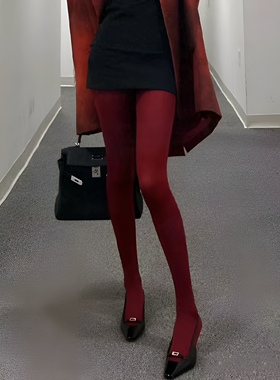 DODOYO 红色本命年打底裤女棉质百搭日系显瘦基础网红INS打底袜