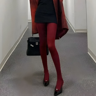 DODOYO 红色本命年打底裤女棉质百搭日系显瘦基础网红INS打底袜