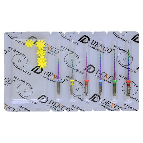 牙科根管锉DENCO机用镍钛大锥度锉热处理锉激光涂层超韧锉彩虹锉