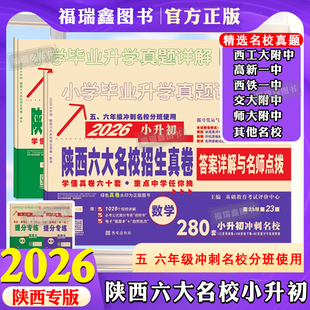 2026小升初真题卷陕西六大名校招生真卷语文数学小学毕业升学真题详解系统总复习五六年级语文数学西安重点中学百校联盟分班牛皮卷