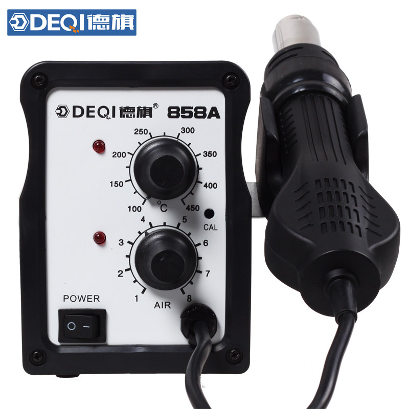 德旗858a台式热风枪专业手机维修拆焊台无刷风机旋钮调节热风台