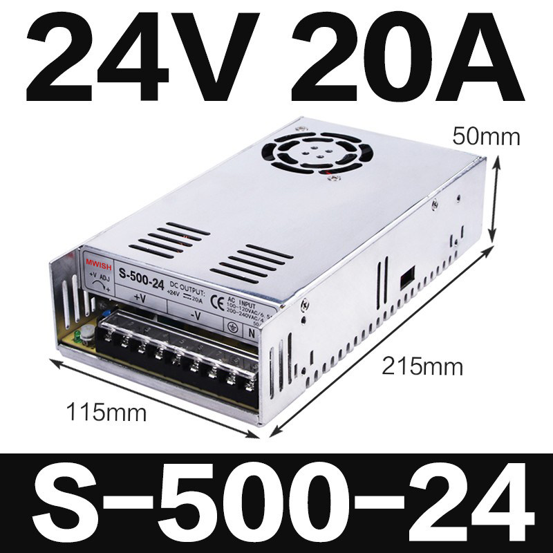 MINGWEI MS|S-500W 가변 전압 0 24V 0V 12V DC 0-20A40A 변압기 스위칭 전원 공급 장치