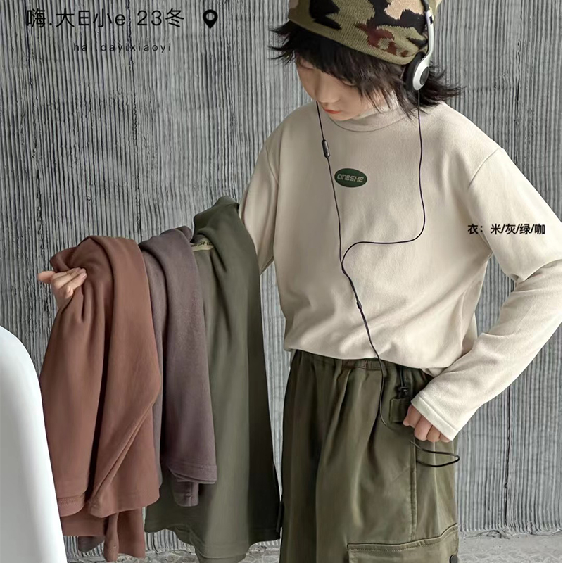 大E小e韩版长袖自发热打底衫百搭