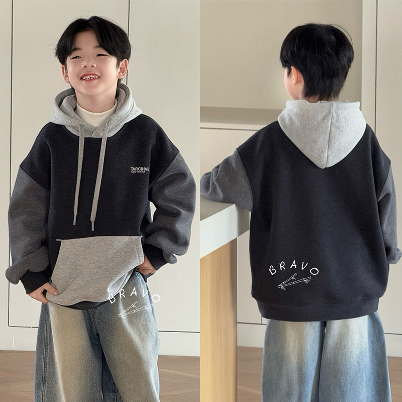 布芮欧秋冬潮款儿童戴帽卫衣