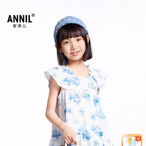 专柜正品安奈儿童装女大童短袖上衣夏新款休闲纯棉AG521681