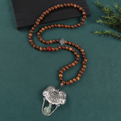 新中式 禅意国风项链檀木串珠女复古小众设计长款 毛衣链民族风配饰