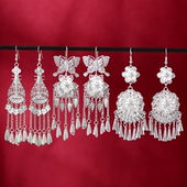 新中式 国风花丝蝴蝶苗银耳环民族风复古长款 流苏小众高级感耳饰女