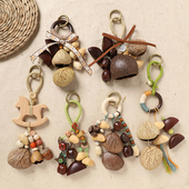 天然果壳包包挂件手工编织森系复古植物果实疗愈摇铃背包挂饰车挂