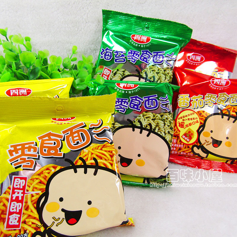 四洲零食面30g/包 干脆面(原味/海苔味/番茄味/韩式泡菜味)方便面