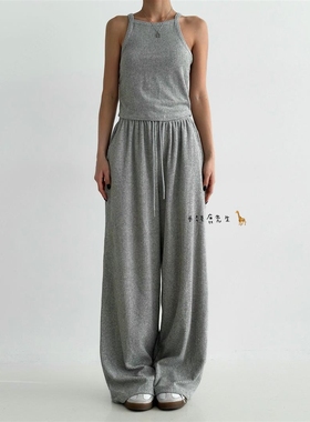 2025年春夏新款韩国东大门直邮 blacklady螺纹绒面背心套装