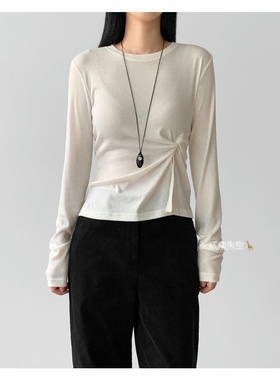 2025年秋冬新款韩国东大门直邮 murmuring拧结显瘦棉质t恤