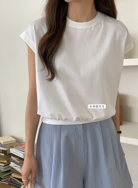2024年春夏新款韩国东大门直邮 soaf自留款简洁棉质t恤