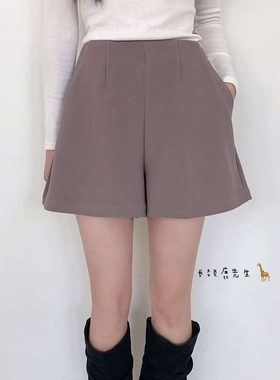 2025年秋冬新款韩国东大门直邮 shew松紧腰纯色短裤