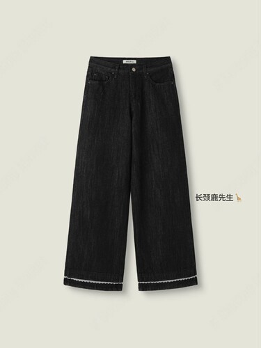2026年秋季新款韩国东大门 develop束腰式蕾丝拼接直筒裤