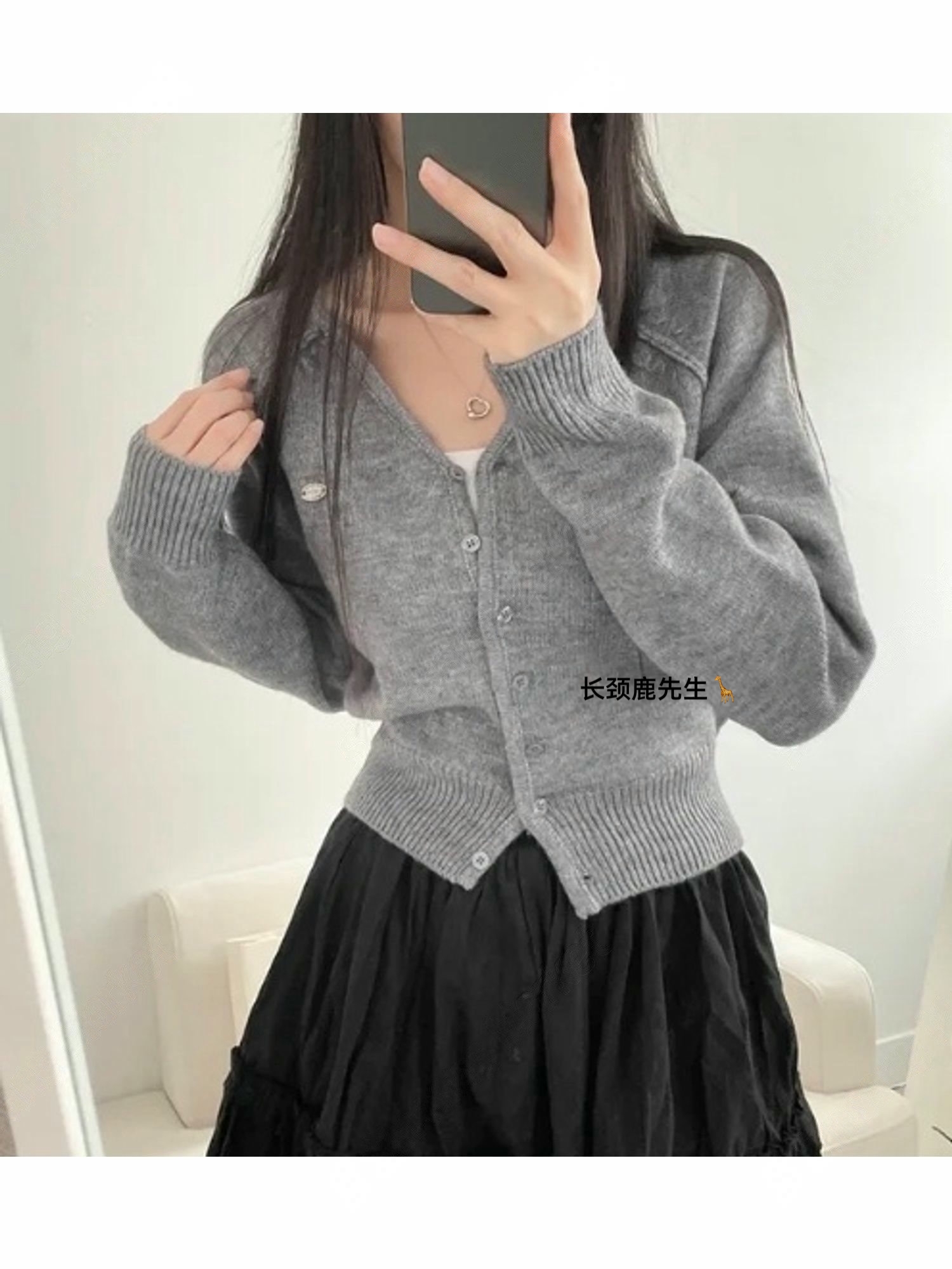 2025年秋冬新款韩国东大门直邮 diva插肩袖短款开衫针织衫