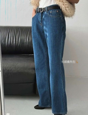 2026年春季新款韩国东大门 labor束腰式显瘦小微喇牛仔裤