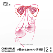 可爱锁骨 纹身贴防水持久高级女学生性感个性 ONESMILE 樱桃不止甜