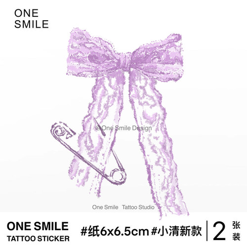 ONESMILE 冰冷蕾丝 彩色纹身贴女防水持久锁骨手腕疤痕高级性感