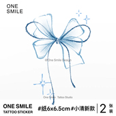 ONESMILE 缎带蝴蝶结 纹身贴防水持久女彩色手腕趣味遮盖疤痕高级