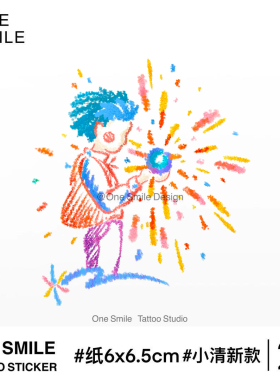 ONESMILE 哈尔的移动城堡 卡通童话学生可爱女彩色纹身贴儿童防水