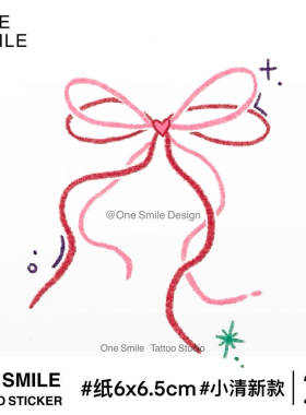 ONESMILE 圣诞蝴蝶结 彩色纹身贴纸甜美脸部清新仿真防水持久女