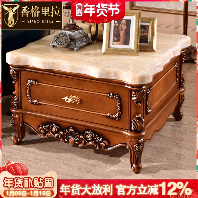 欧式方几美式奢华客厅功夫实木茶桌小户型烤漆角几边几别墅小茶桌