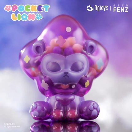 正版ACTOYS超大 口袋狮子盲盒 透明手办糖果色可爱潮摆件公仔礼