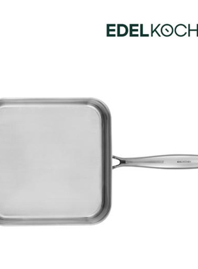 韩国原装进口正品直邮无涂层Edelkochen不锈钢304平底煎锅多功能