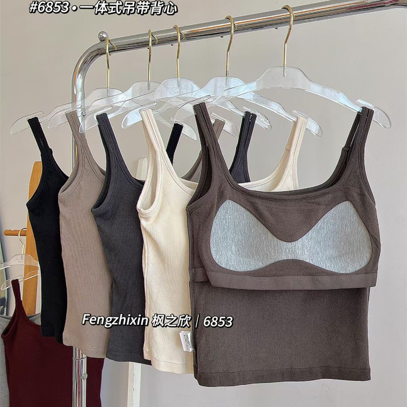 双肩带美背外穿一体杯抹胸枫之欣