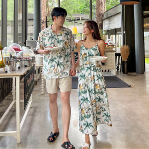 disoo情侣装夏装2026新款特别的一裙一衣套装沙滩海边连衣裙衬衫