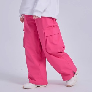 匡箭单板滑雪裤女款防水全压胶3L专业宽松防风加绒保暖裤子宽松男