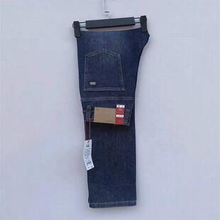 笨小孩牛仔男裤2025秋冬新直筒C8729蓝色高腰男装弹力直筒加长裤