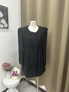 泡泡袖2025秋季新款毛呢大衣简约舒适休闲款中长款淑女风格