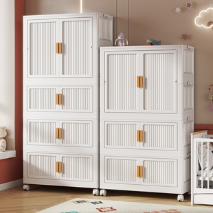 90cm面宽折叠式儿童衣柜免安装衣橱简易储物柜婴儿衣柜家用收纳柜