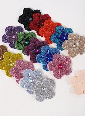 精致高级感立体花朵水钻胸针手工DIY材料服装发饰包包辅料配件