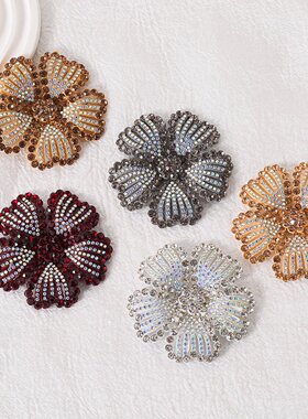 新款水钻花朵鞋扣立体双层鞋花婚鞋配饰鞋夹鞋配件高跟鞋鞋饰品