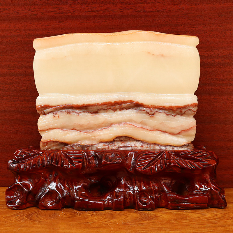 奇石摆件天然石材猪肉石五花肉装饰工艺品礼物礼品21*18*2cm1451g