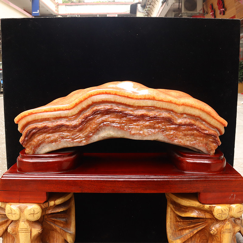 猪肉石天然肉石广西柳州红烧肉腊肉五花肉摆件78*37*23cm65300g