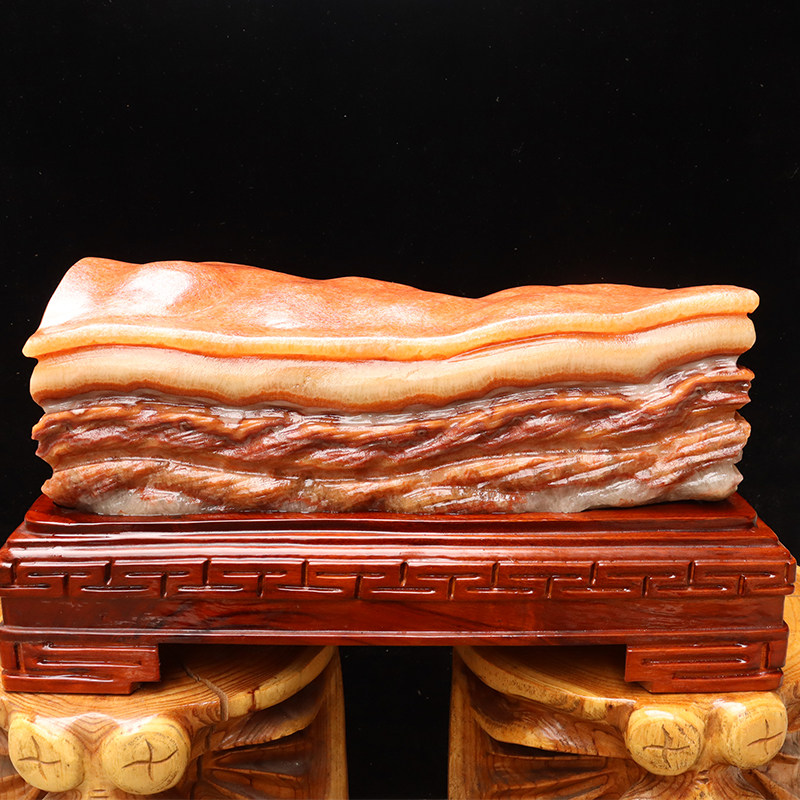 猪肉石天然肉石广西柳州红烧肉腊肉五花肉摆件50*25*22cm40100g