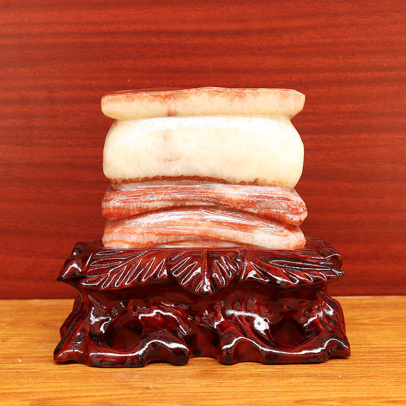 天然石材奇石摆件猪肉石五花肉桌面装饰雕刻石摆件14*13*7cm1900g
