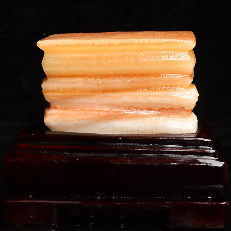 猪肉石天然石材红烧肉石雕柳州五花肉奇石摆件14*12*7cm1783g