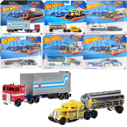 风火轮hotwheels联名变形金刚擎天柱轨道车运输车队HYT56男孩玩具