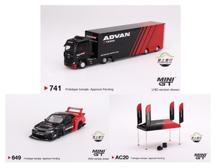 MINIGT #649#741#AC20 阿迪王ADVAN涂装奔驰运输车日产LBWK帐篷