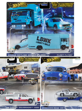 风火轮hotwheels金标2024运输车队FLF56奔驰300SL尼桑GTR LBWK